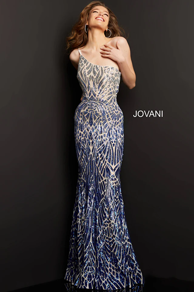 Cafe Embellished One Shoulder Special Occasion Dress Style 06469 - Image 3