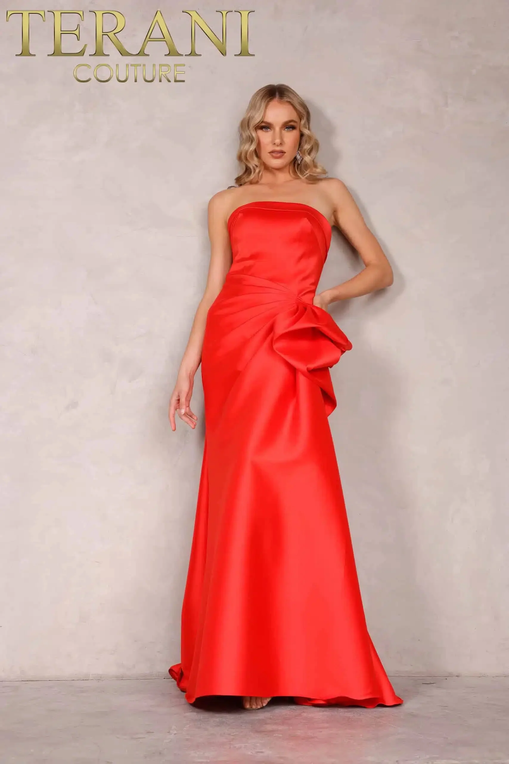 Off-Shoulder Neckline Draped Bow Gown Style 2111P4019 - Image 11