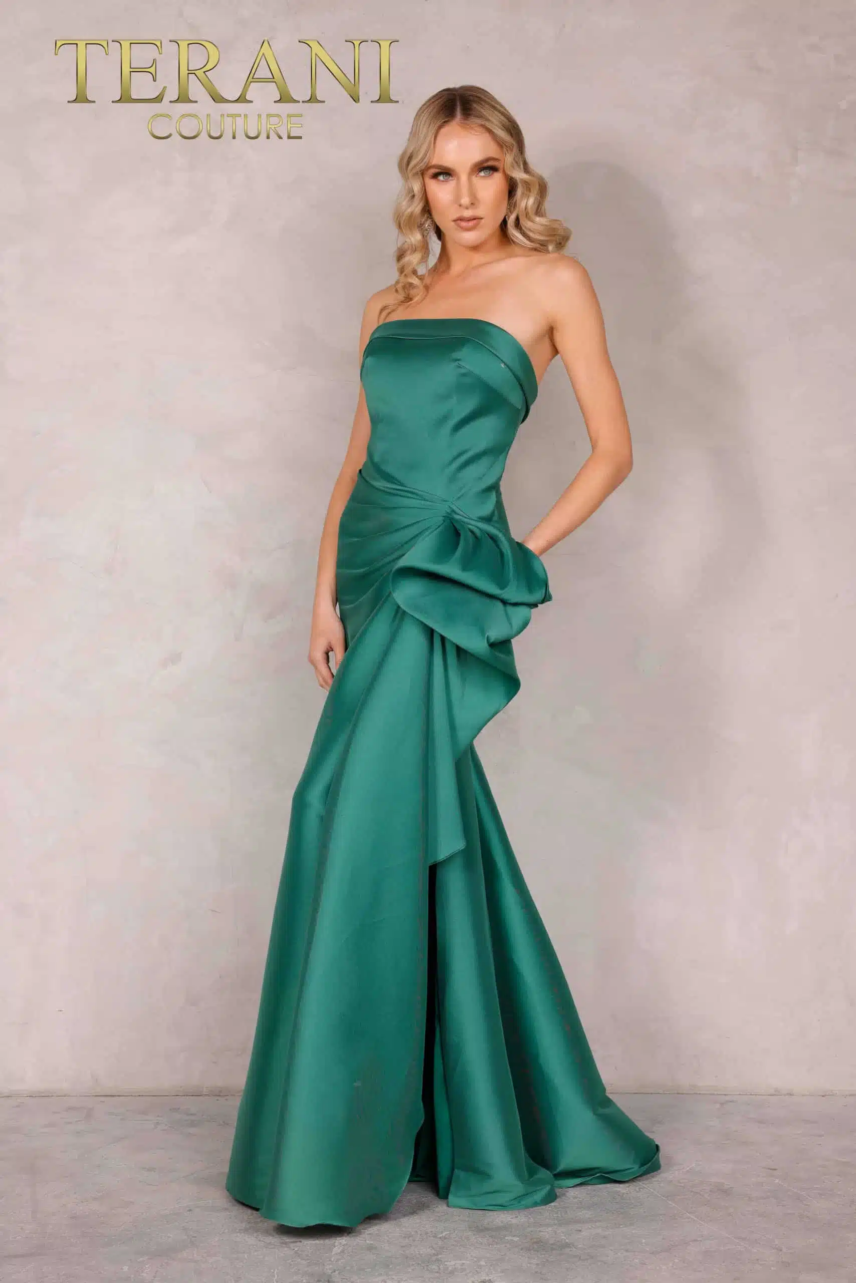 Off-Shoulder Neckline Draped Bow Gown Style 2111P4019 - Image 16